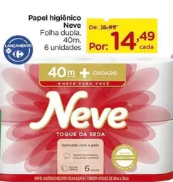 Oferta de Neve - Papel Higiênico por R$14,49 em Carrefour