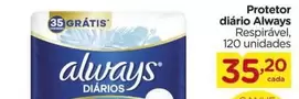 Oferta de Always - Protetor Diário por R$35,2 em Carrefour