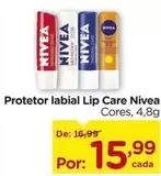 Oferta de Nivea - Protetor Labial Lip Care por R$15,99 em Carrefour