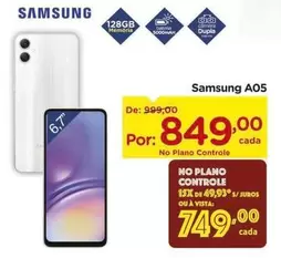 Oferta de Samsung - A05 por R$849 em Carrefour