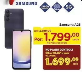 Oferta de Samsung - A25 por R$1799 em Carrefour