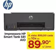 Oferta de HP - Impressora  Smart Tank 581 AIO por R$899 em Carrefour