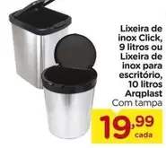 Oferta de Arquiplast - Lixeira De Inox Click por R$19,99 em Carrefour