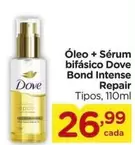 Oferta de Dove - Óleo + Sérum Bifasico Intense Repair por R$26,99 em Carrefour