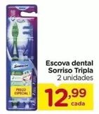 Oferta de Sorriso - Escova Dental Tripla por R$12,99 em Carrefour