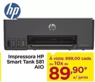 Oferta de HP - Impressora  Smart Tank 581 AIO por R$899 em Carrefour