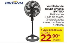 Oferta de Britânia - Ventilador De Coluna Bvt450 por R$229 em Carrefour