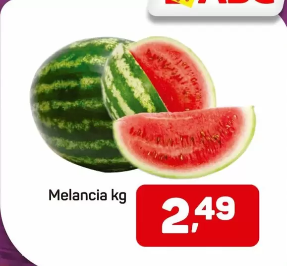 Oferta de Melancia por R$2,49 em Supermercados ABC