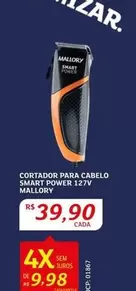 Oferta de Mallory - Cortador Para Cabelo Smart Power 127v por R$39,9 em Assaí Atacadista