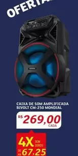 Oferta de De   - Caixa De Som Amplificada Bivolt CM+250 por R$269 em Assaí Atacadista