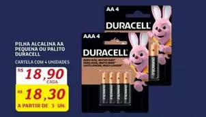 Oferta de Duracell - Pilha Alcalina Aa Pequena Ou Palito por R$18,9 em Assaí Atacadista