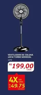 Oferta de Mondial - Ventilador De Coluna 40cm Turbo por R$199 em Assaí Atacadista