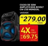 Oferta de Bivolt - Caixa De Som Amplificada Cm-250 Mondial por R$279 em Assaí Atacadista