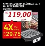 Oferta de 220V - Churrasqueira Eléctrica 127v Ou 220v Grd Fame por R$119 em Assaí Atacadista