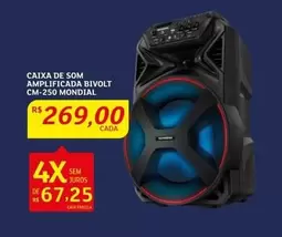 Oferta de Bivolt - Caixa De Som Amplificada Cm+250 Mondial por R$269 em Assaí Atacadista