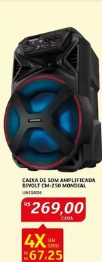 Oferta de De   - Caixa De Som Amplificada Bivolt Mondial por R$269 em Assaí Atacadista