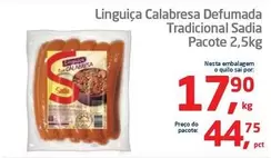 Oferta de Sadia - Linguiça Calabresa Defumada Tradicional por R$44,75 em Tenda Atacado