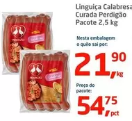 Oferta de Perdigão - Linguiça Calabresa Curada por R$54,75 em Tenda Atacado