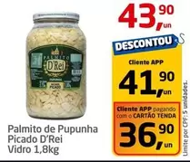 Oferta de De   - Palmito De Pupunha Picado por R$43,9 em Tenda Atacado