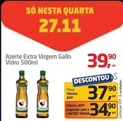 Oferta de Gallo - Azeite Extra Virgem por R$39,9 em Tenda Atacado