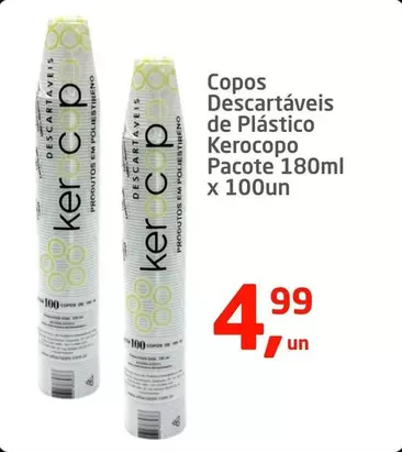 Oferta de Kerocopo - Copos Descartaveis De Plástico por R$4,99 em Tenda Atacado