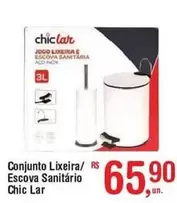 Oferta de Chic - Conjunto Lixeira/Escova Sanitário por R$65,9 em Fort Atacadista