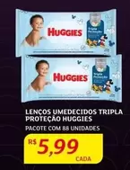 Oferta de Huggies - Lencos Umedecidos Tripla Proteção por R$5,99 em Assaí Atacadista