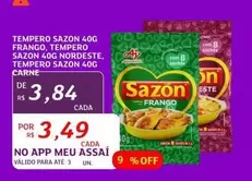 Oferta de On - Tempero Sazón 40G Frango, Tempero Sazón 40G No Ard, Pequenosa 1,75 Cm em Assaí Atacadista