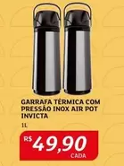 Oferta de Inox - Garrafa Térmica Com Pressão  Air Pot Invicta por R$49,9 em Assaí Atacadista