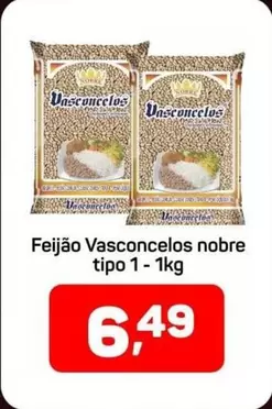 Oferta de Nobre - Feijão Vasconcelos  Tipo 1 por R$6,49 em Supermercados ABC