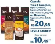 Oferta de 3 Corações - Cápsula por R$20,98 em Sam's Club