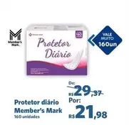 Oferta de Vale - Protetor Diário por R$21,98 em Sam's Club