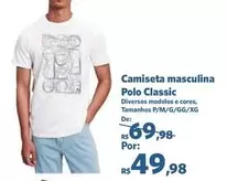 Oferta de Polo - Camiseta Masculina Classic por R$49,98 em Sam's Club