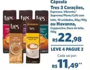 Oferta de 3 Corações - Cápsula por R$22,98 em Sam's Club