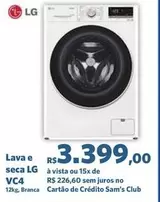 Oferta de LG - Lava E Seca À Vista Ou 15x De VC4 por R$3399 em Sam's Club