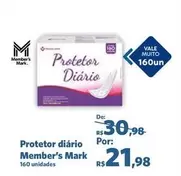 Oferta de Vale - Protetor Diário por R$21,98 em Sam's Club