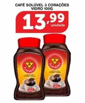 Oferta de 3 Corações - Café Solúvel Vidro por R$13,99 em Roldão