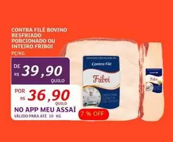 Oferta de Friboi - Contra Filé Bovino Resfriado Porcionado Ou Inteiro por R$39,9 em Assaí Atacadista