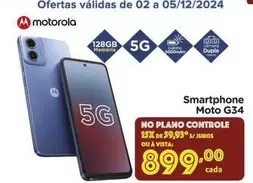 Oferta de De   - Smartphone Moto G34 por R$899 em Carrefour