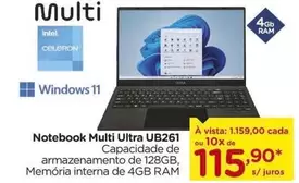 Oferta de Intel - Notebook Ultra UB261 por R$1159 em Carrefour