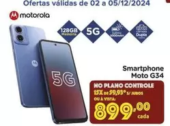 Oferta de De   - Smartphone Moto G34 por R$899 em Carrefour