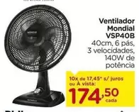 Oferta de Mondial - Ventilador VSP40B por R$174,5 em Carrefour