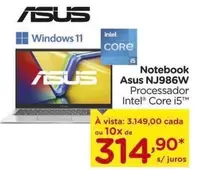 Oferta de Asus - Notebook NJ986W por R$314,9 em Carrefour