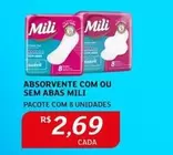 Oferta de Mili - Absorvente Com Ou Sem Abas por R$2,69 em Assaí Atacadista