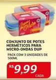 Oferta de Conjunto De Potes Hermeticos Para Micro-Ondas por R$9,99 em Assaí Atacadista