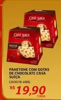 Oferta de Casa Suiça - Panetone Com Gotas De Chocolate por R$19,9 em Assaí Atacadista