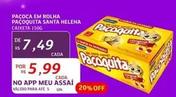 Oferta de Paçoca - Pacoca Em Rolha Pacquita Santa Helena por R$7,49 em Assaí Atacadista