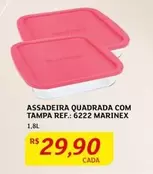 Oferta de Marinex - Assadeira Quadrada Com Tampa Ref.: 6222 por R$29,9 em Assaí Atacadista