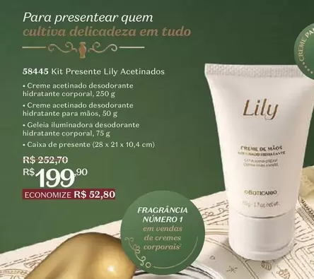 Oferta de Lily - Kit Presente por R$199,9 em O Boticário