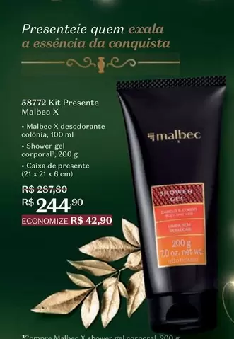 Oferta de Malbec - Kit Presente por R$244,9 em O Boticário